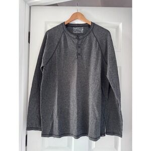 Faherty Dark Gray Long Sleeve Henley Shirt